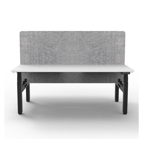 Rapid Boost Plus Height Adjustable Desk with Grey Eco Screen Back To Back 1800mm Black Frame Natural White Top