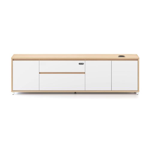 Boost & Halo Executive Left Hand Side Cabinet 1800wx500dx520h mm Natural Oak & Natural White