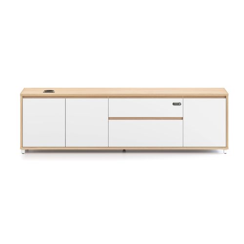 Boost & Halo Executive Right Hand Side Cabinet 1800wx500dx520h mm Natural Oak & Natural White