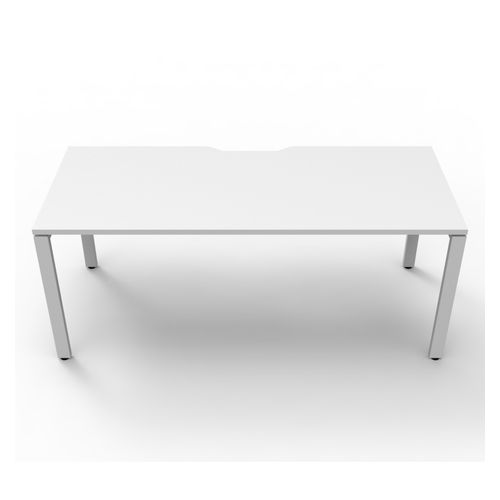 Rapid Deluxe Infinity Single Sided Workstation 1 Person No Screen 1500Wmm per person White Profile Leg Natural White Top