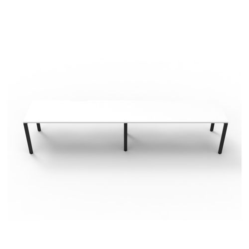 Rapid Deluxe Infinity Single Sided Workstation 2 Person No Screen 1800Wmm per person Black Profile Leg Natural White Top