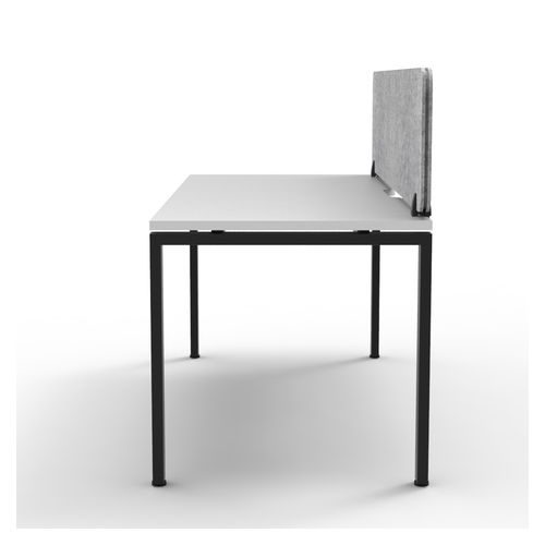 Rapid Deluxe Infinity Single Sided Workstation 1 Person With Grey Eco Screen 1800Wmm per person Black Profile Leg Natural White Top