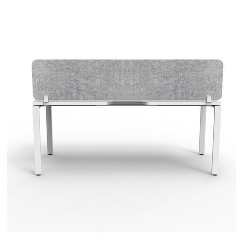 Rapid Deluxe Infinity Single Sided Workstation 1 Person With Grey Eco Screen 1800Wmm per person White Profile Leg Natural White Top