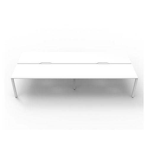 Rapid Deluxe Infinity Back To Back Workstation 4 Person No Screen 1500Wmm per person White Profile Leg Natural White Top