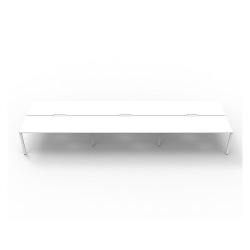 Rapid Deluxe Infinity Back To Back Workstation 6 Person No Screen 1200Wmm per person White Profile Leg Natural White Top