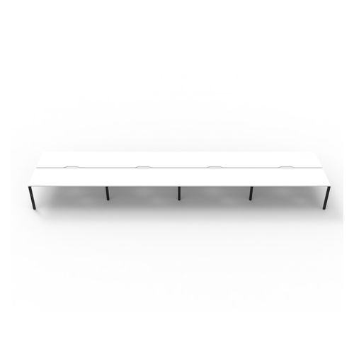 Rapid Deluxe Infinity Back To Back Workstation 8 Person No Screen 1800Wmm per person Black Profile Leg Natural White Top