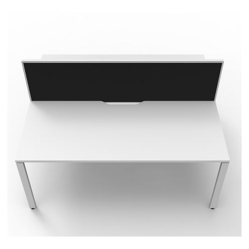 Rapid Deluxe Infinity Back to Back Workstation 2 Person With Black Screen 1500Wmm per person White Profile Leg Natural White Top