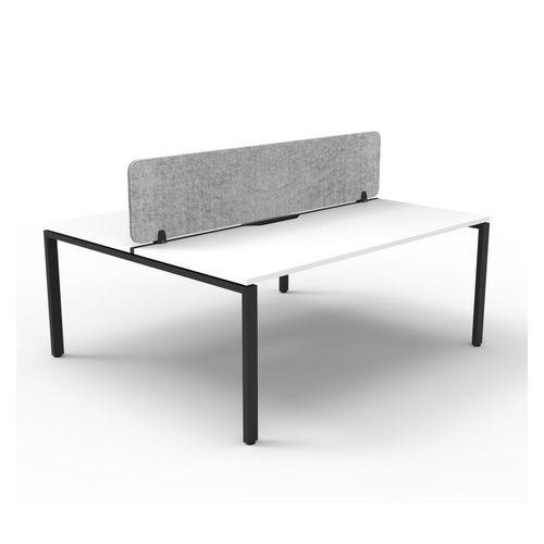 Rapid Deluxe Infinity Back to Back Workstation 2 Person With Grey Eco Screen 1200Wmm per person Black Profile Leg Natural White Top