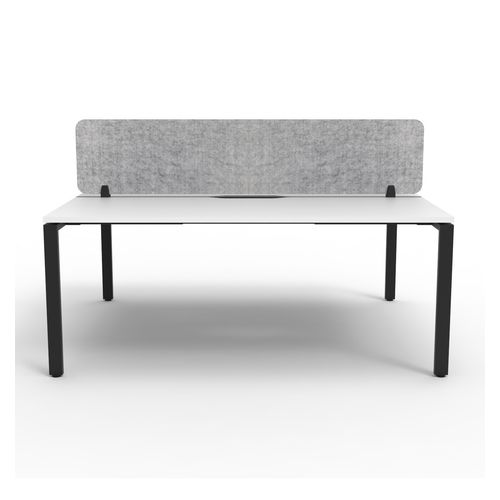 Rapid Deluxe Infinity Back to Back Workstation 2 Person With Grey Eco Screen 1200Wmm per person Black Profile Leg Natural White Top