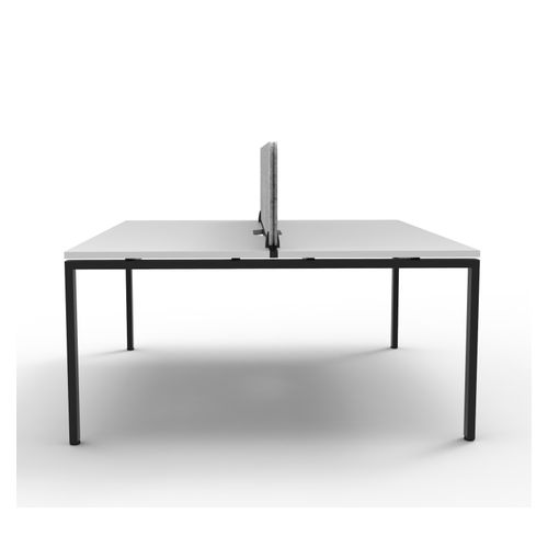 Rapid Deluxe Infinity Back to Back Workstation 2 Person With Grey Eco Screen 1200Wmm per person Black Profile Leg Natural White Top