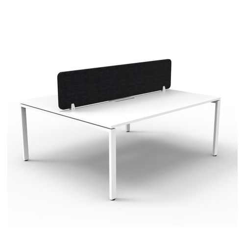 Rapid Deluxe Infinity Back to Back Workstation 2 Person With Black Eco Screen 1200Wmm per person White Profile Leg Natural White Top
