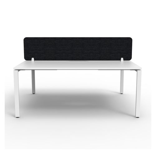 Rapid Deluxe Infinity Back to Back Workstation 2 Person With Black Eco Screen 1200Wmm per person White Profile Leg Natural White Top