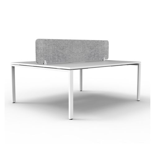 Rapid Deluxe Infinity Back to Back Workstation 2 Person With Grey Eco Screen 1200Wmm per person White Profile Leg Natural White Top