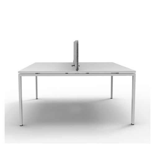 Rapid Deluxe Infinity Back to Back Workstation 2 Person With Grey Eco Screen 1200Wmm per person White Profile Leg Natural White Top