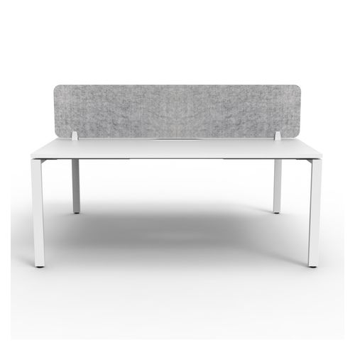 Rapid Deluxe Infinity Back to Back Workstation 2 Person With Grey Eco Screen 1500Wmm per person White Profile Leg Natural White Top