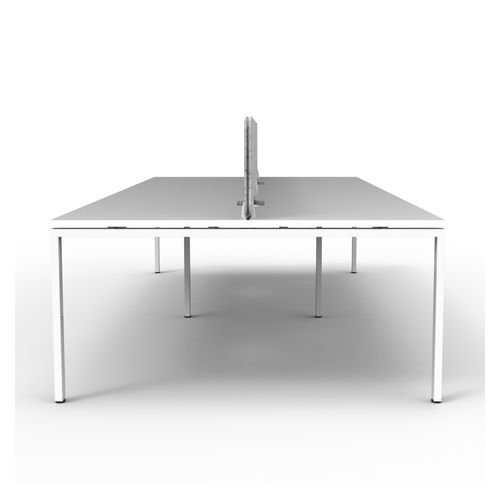 Rapid Deluxe Infinity Back to Back Workstation 4 Person With Grey Eco Screen 1500Wmm per person White Profile Leg Natural White Top