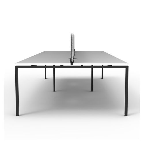 Rapid Deluxe Infinity Back to Back Workstation 4 Person With Grey Eco Screen 1800Wmm per person Black Profile Leg Natural White Top