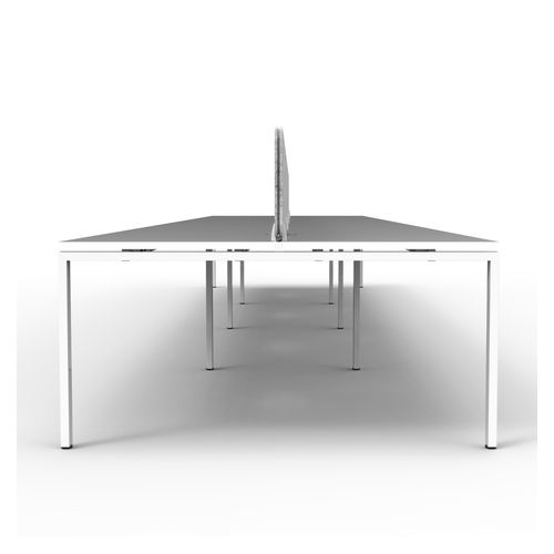 Rapid Deluxe Infinity Back to Back Workstation 8 Person With Grey Eco Screen 1200Wmm per person White Profile Leg Natural White Top