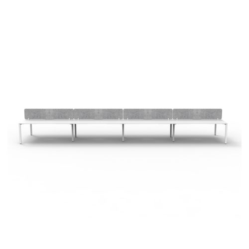 Rapid Deluxe Infinity Back to Back Workstation 8 Person With Grey Eco Screen 1200Wmm per person White Profile Leg Natural White Top