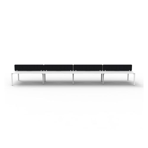 Rapid Deluxe Infinity Back to Back Workstation 8 Person With Black Eco Screen 1500Wmm per person White Profile Leg Natural White Top