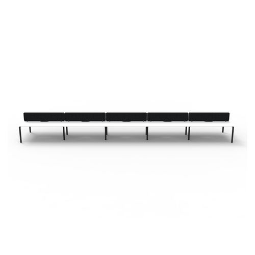 Rapid Deluxe Infinity Back to Back Workstation 10 Person With Black Eco Screen 1800Wmm per person Black Profile Leg Natural White Top