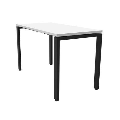 Deluxe Profile Steel Frame Table 1200mm Black Steel Frame Natural White Top