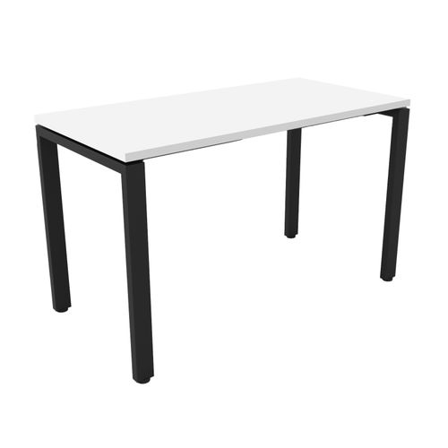 Deluxe Profile Steel Frame Table 1200mm Black Steel Frame Natural White Top
