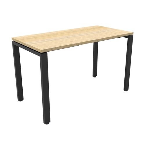 Deluxe Profile Steel Frame Table 1200mm Black Steel Frame Natural Oak Top