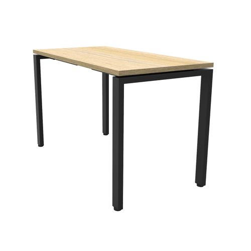 Deluxe Profile Steel Frame Table 1200mm Black Steel Frame Natural Oak Top