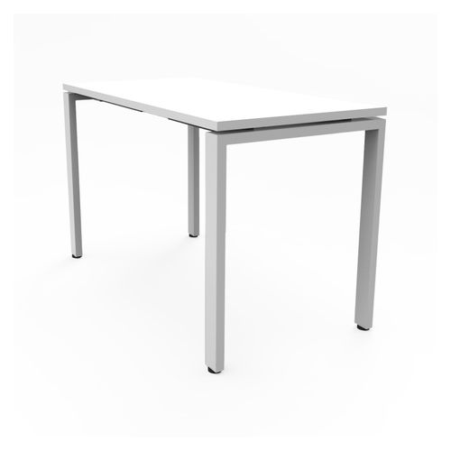 Deluxe Profile Steel Frame Table 1200mm White Steel Frame Natural White Top