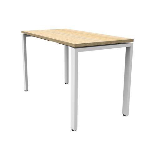 Deluxe Profile Steel Frame Table 1200mm White Steel Frame Natural Oak Top