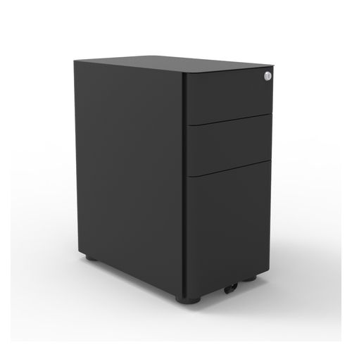 Eternity Slimline Mobile Pedestal 2 Box Drawers/1 File Drawer Black