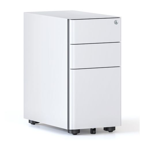 Eternity Slimline Mobile Pedestal 2 Box Drawers/1 File Drawer White