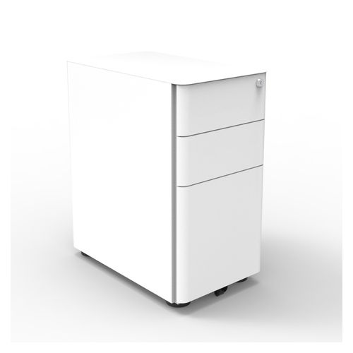 Eternity Slimline Mobile Pedestal 2 Box Drawers/1 File Drawer White