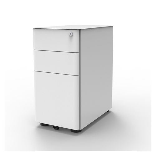 Eternity Slimline Mobile Pedestal 2 Box Drawers/1 File Drawer White