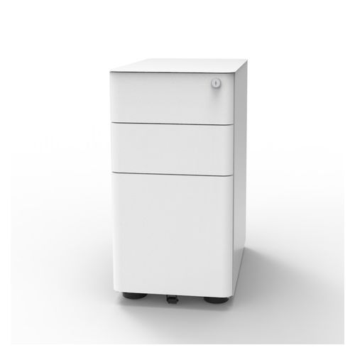 Eternity Slimline Mobile Pedestal 2 Box Drawers/1 File Drawer White