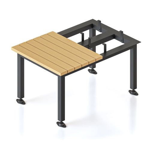 Rapid Bench Seat And Stand To Suit Bank of 2 Lockers Black/Teak