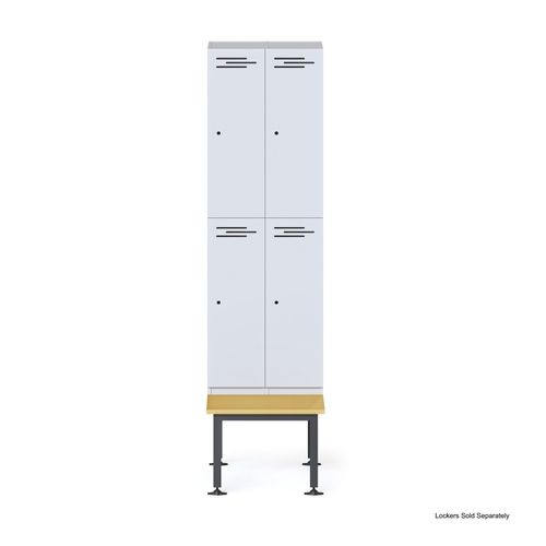 Rapid Bench Seat And Stand To Suit Bank of 2 Lockers Black/Teak
