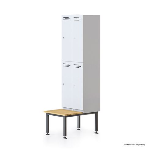 Rapid Bench Seat And Stand To Suit Bank of 2 Lockers Black/Teak