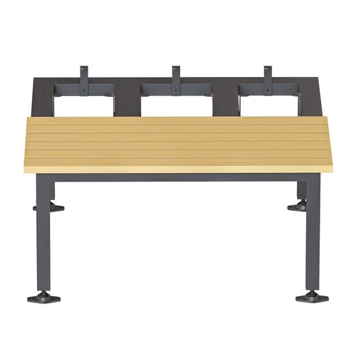 Rapid Bench Seat And Stand To Suit Bank of 3 Lockers Black/Teak