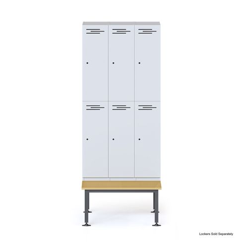 Rapid Bench Seat And Stand To Suit Bank of 3 Lockers Black/Teak
