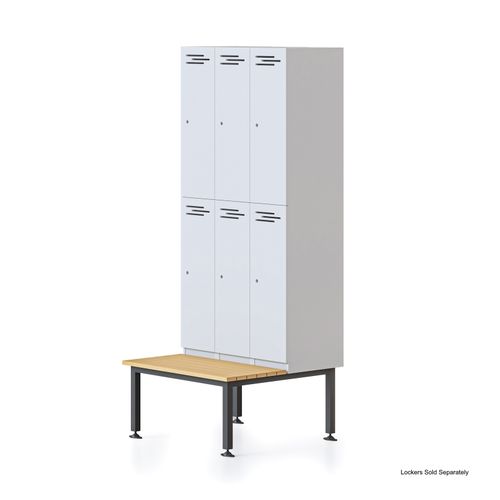 Rapid Bench Seat And Stand To Suit Bank of 3 Lockers Black/Teak