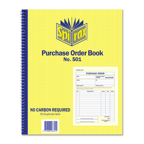 Spirax 501 Purchase Order Book 250x200mm
