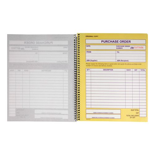 Spirax 501 Purchase Order Book 250x200mm