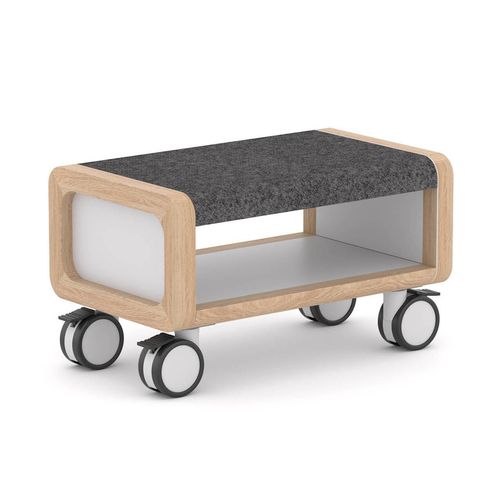 Rover Mobile Bench Seat Timber & White with Charcoal Grey Seat