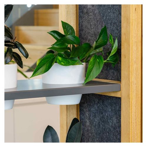Rover Mobile Planter 1920mm H Timber & White with Gray Panelling
