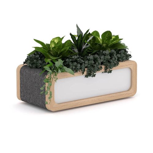 Rover Mobile Planter Box 900mm W Timber & White with Gray Panelling
