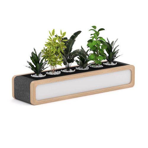 Rover Mobile Planter Box 1650mm W Timber & White with Gray Panelling