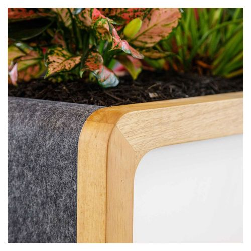 Rover Mobile Planter Box 1650mm W Timber & White with Gray Panelling
