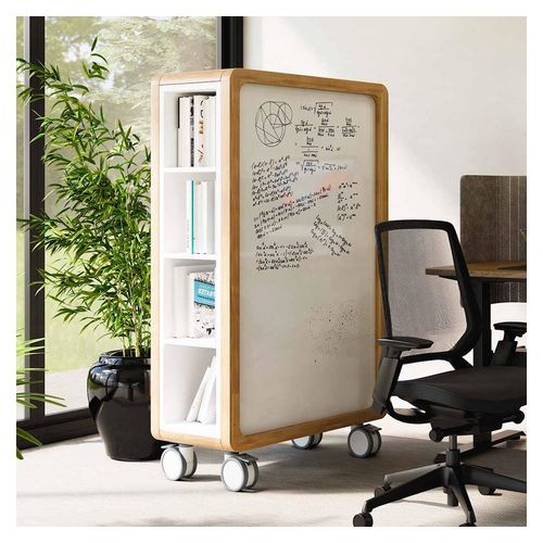 Rover Mobile Whiteboard 900x1920mm Timber & White